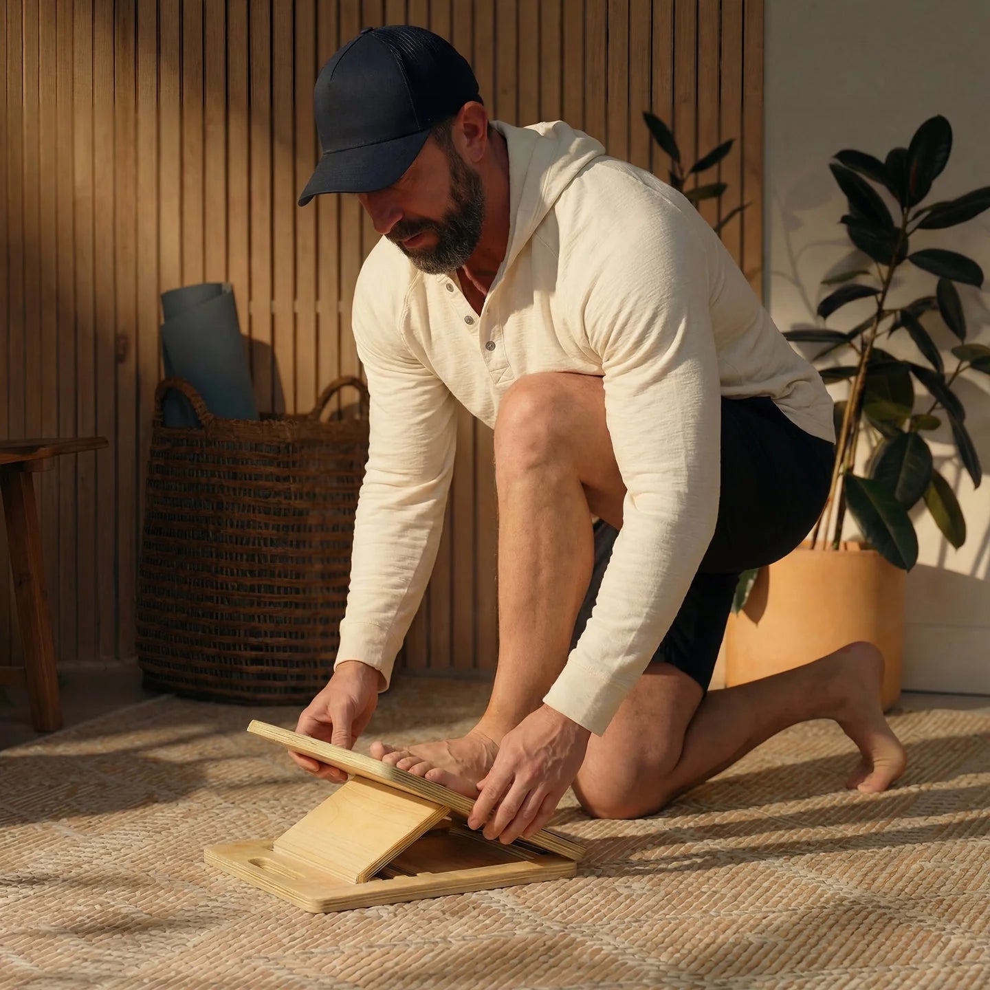 EsneFit™ Profesyonel Ahşap Esneme ve Germe Tahtası (5 Kademeli Slant Board)