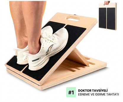 EsneFit™ Profesyonel Ahşap Esneme ve Germe Tahtası (5 Kademeli Slant Board)